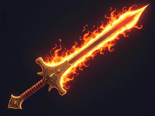 Gaming Asset - Fiery Sword