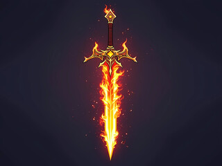 Gaming Asset - Fiery Sword