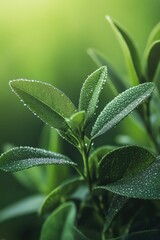 Dewy Green Leaves
