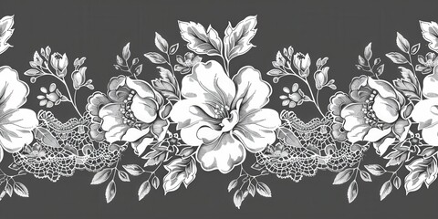 Fototapeta premium Floral design element art, drawing for wedding invitations and textile prints