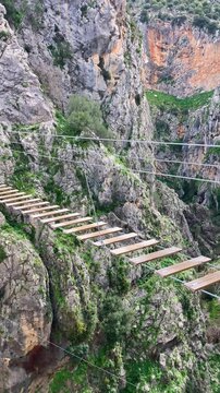 Hiking to Montejaque dam (Presa de Montejaque) and Hundidero cave (Cueva del Hundidero) in the province of Malaga, Andalusia, Spain