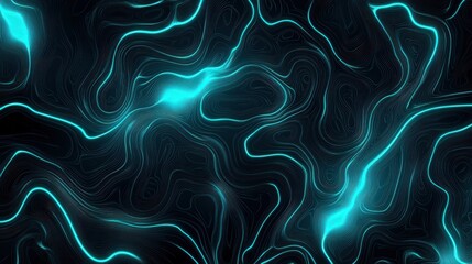 Electric Blue Topographic Map: Modern Abstract Technology Background Design