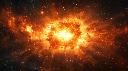 Fototapeta premium Explosive cosmic event outer space digital art nebula environment wide-angle view stellar phenomenon