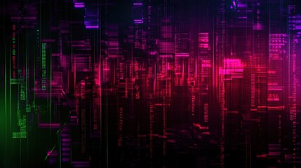 Obraz premium A vibrant abstract digital background showcasing a blend of colors. The intricate lines and patterns evoke a sense of modern technology and digital innovation.