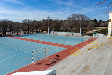 Indoor soccer and basketball courts.