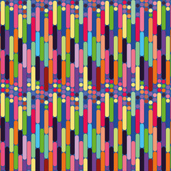 Pattern of bright multicolored stripes and rectangles and circles for youth cheerful clothes and wrapping children's