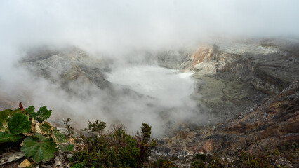Panoramic view of Poas volcano of Costa Rica in Central America