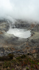 Panoramic view of Poas volcano of Costa Rica in Central America