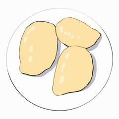 Illustration of Pempek with Sweet and Spicy Vinegar Sauce – Iconic Indonesian Dish