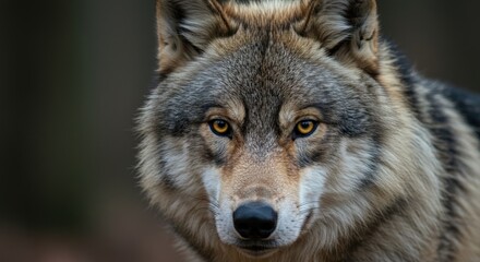 Obraz premium Close-up of wolf in forest