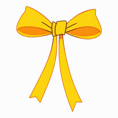 Illustration of a yellow ribbon, perfect for charity events, awareness campaigns, or festive decorations.