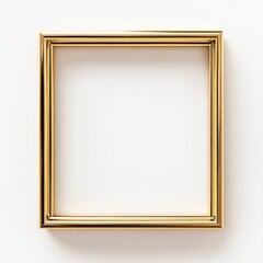 Obraz premium Golden Frame Elegance: A pristine golden frame, casting a subtle shadow, exudes sophistication and understated luxury, perfect for showcasing art, photos, or design.