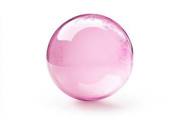 Fototapeta premium A delicate pink bubble drifting gently in a serene, light-filled space isolated on transparent background