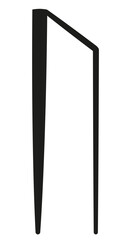 Scandinavian rune Uruz in black on white background.