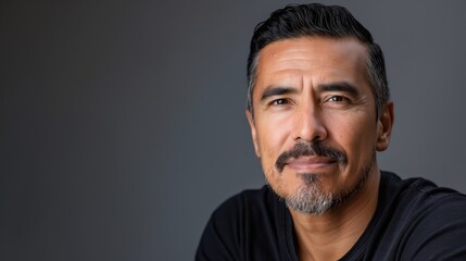 Obraz premium Portrait of a serious hispanic immigrant man / Latino immigrant / Migrant 
