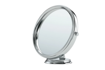 Reflective elegance: A stylish vanity mirror illuminated by soft natural light in a quaint room isolated on transparent background