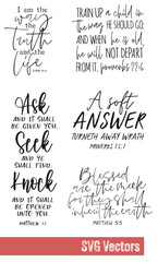 Bible Scripture Verses SVG Set, Bundle of Quotes, Sayings, Vector Set