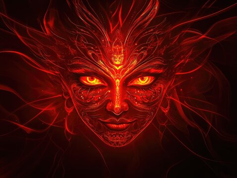 Red-Eyed Monster: Futuristic AI Art