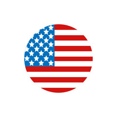 Flag of USA. Round union flag. Vector