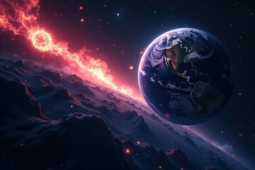 Planet Earth narrowly misses comet's trajectory, orbit, celestial, planet earth