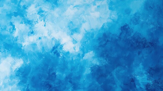 Blue Abstract Painting Creates a Vivid and Textured Background with Artistic Strokes. Winter Theme.
