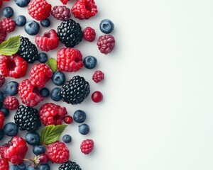 Fresh and Vibrant Mixed Berries Spread on Light Surface