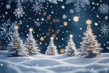 Obraz premium Cozy Winter Scene with Sparkling Snowflakes and Enchanting Seasonal Snowfall