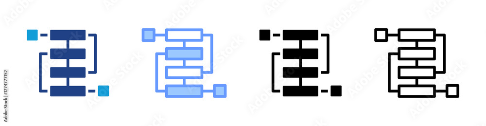 Fototapete Algorithm icon set multiple style collection