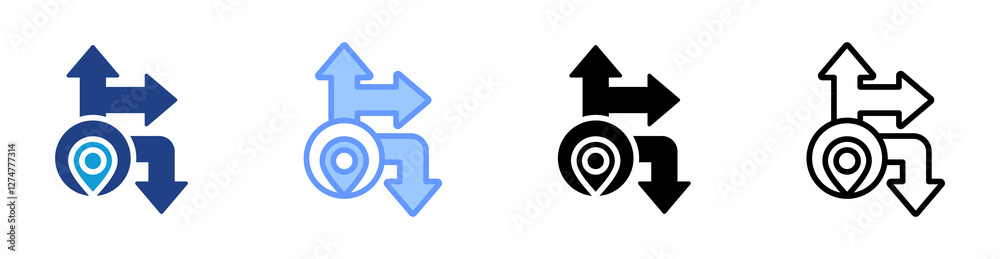 Poster Pathway icon set multiple style collection