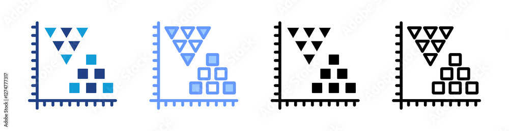 Poster Cluster Analysis icon set multiple style collection