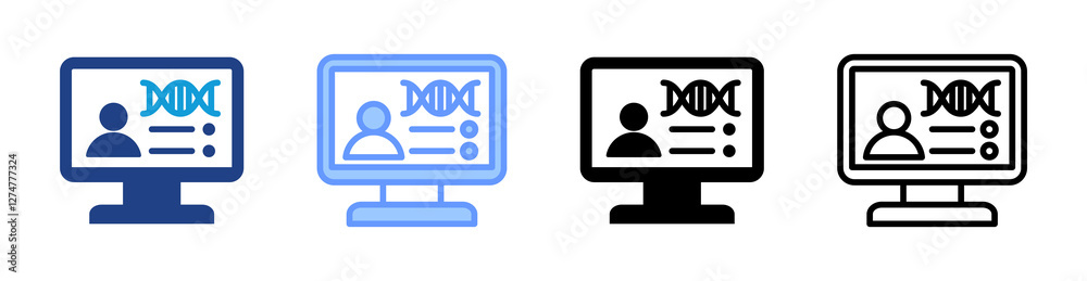 Poster systems biology icon set multiple style collection