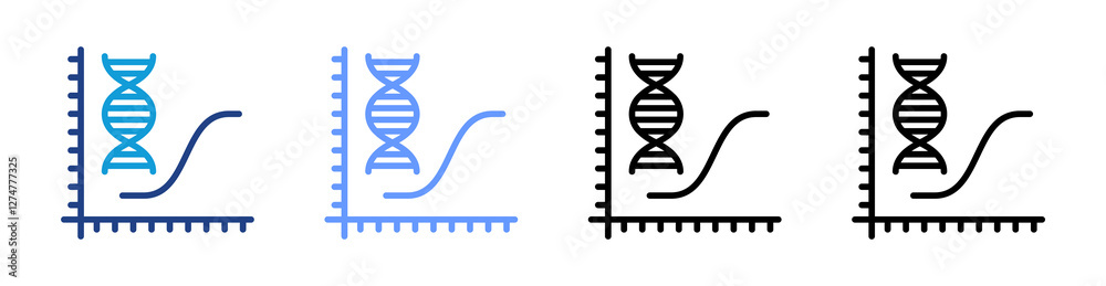 Poster Quantitative Pcr icon set multiple style collection