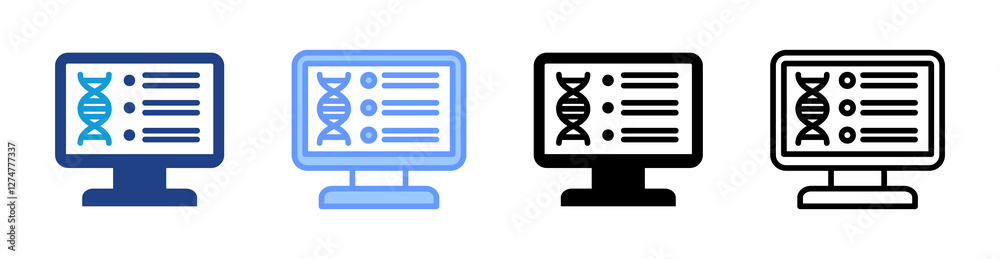 Aufkleber computational biology icon set multiple style collection