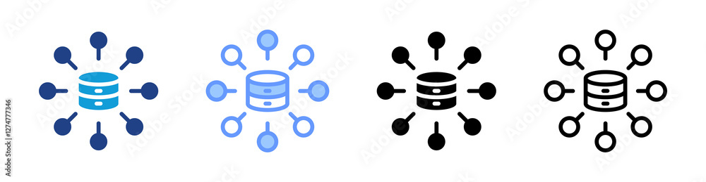 Poster Big Data icon set multiple style collection