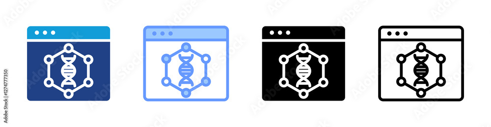 Poster Omics icon set multiple style collection