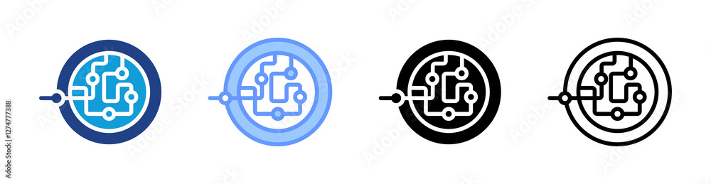 Poster biological pathway icon set multiple style collection