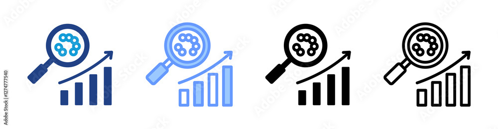 Poster Proteomic Analysis icon set multiple style collection