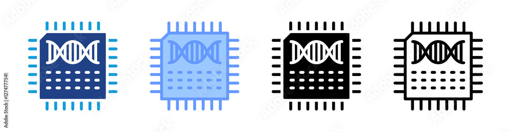 Poster Chip Seq icon set multiple style collection