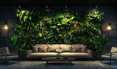 Tropical rainforest plants like devil's ivy, ferns, philodendrons, peperomia, and inch plants dominate the background