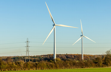 Giant Wind Turbines Turn As They Capture The Energy Of Natural Wind