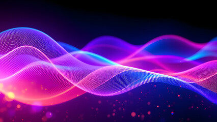 Futuristic blue fractal waves create a glowing light pattern