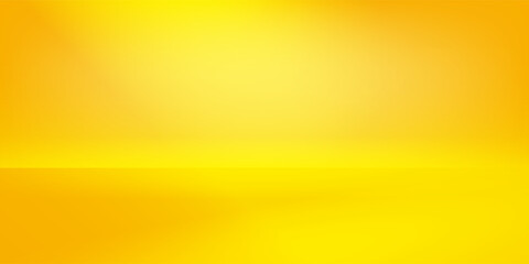 yellow background abstract with Gradient in empty room studio, Yellow empty room studio gradient used for background, yellow background studio with shine use for product shooting.