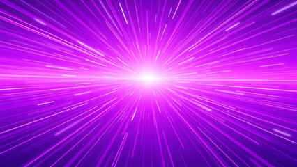 A vibrant purple starburst design with radiating light rays creates an abstract and colorful illustration