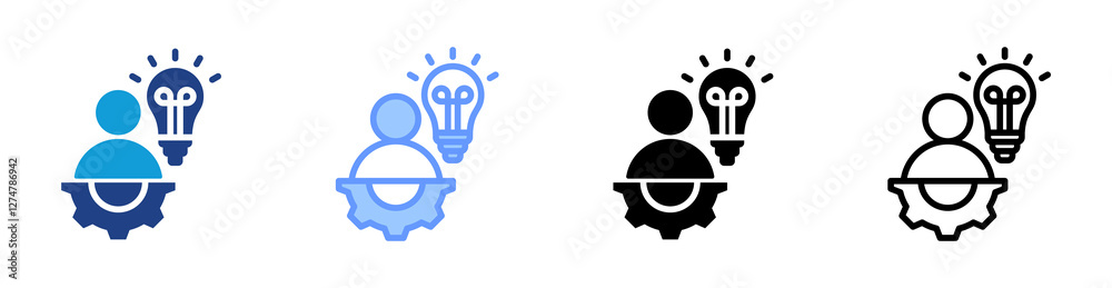 Poster cofounder icon set multiple style collection