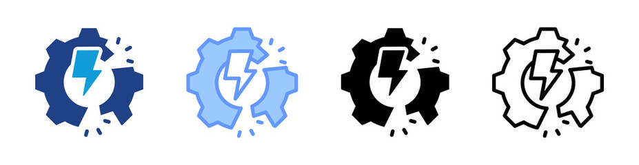 Market Disruption icon set multiple style collection