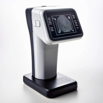 un lector biometrico para asistencia laboral on white background, mockup