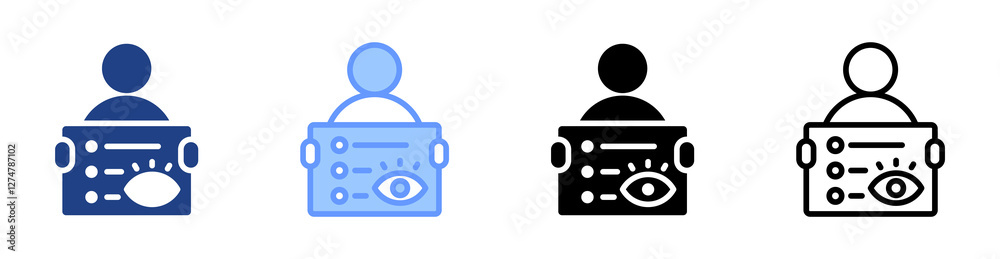 Aufkleber vision icon set multiple style collection