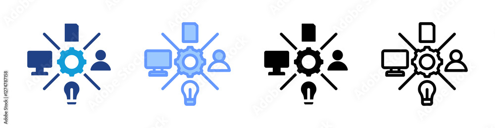 Poster role icon set multiple style collection