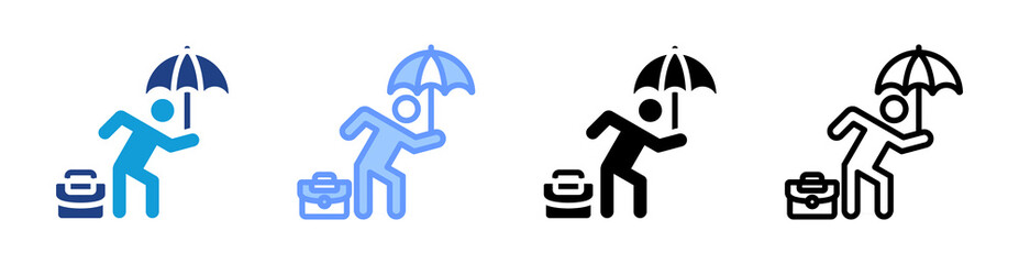 Resilience icon set multiple style collection