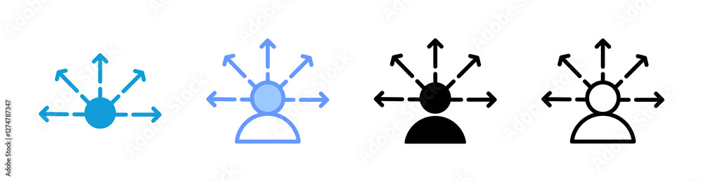 Poster Self Awareness icon set multiple style collection